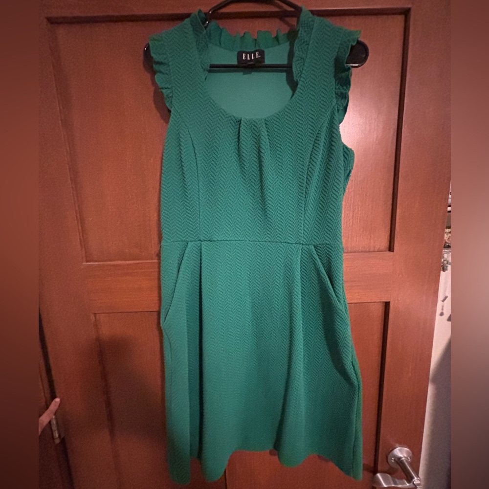 Elle Emerald Green Ruffle Sleeve Mini Dress - Picture 3 of 5